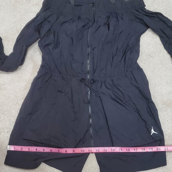 Air Jordan Off-Shoulder Utility Jacket Waist Long Sleeves Black - Picture 14 of 16